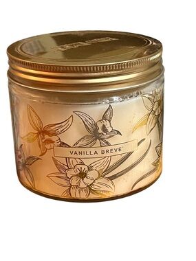 Vanilla Breve Scented Candle Jar with Gold Lid